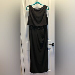 R&M Richards Black Strapless Dress with Sequin Detail